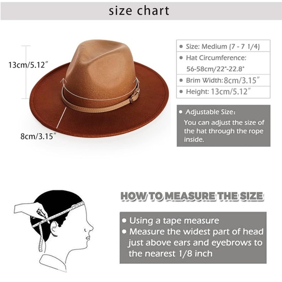 Women’s ombré tan and brown fedora with buckle NWT size Medium - Picture 4 of 9